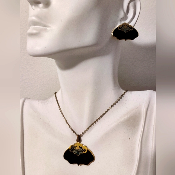 Vintage Art Deco Jewelry Set Signed Duri - Picture 3 of 12